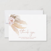 Minimale boho pampas gras dank u! kaart (Voorkant)