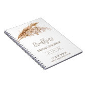 Minimale Boho Pampas Grass Vrijgezellenfeest Guest Notitieboek (Rechterzijde)