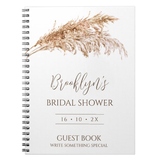 Minimale Boho Pampas Grass Vrijgezellenfeest Guest Notitieboek (Voorkant)