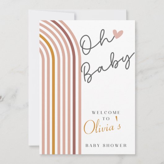 Minimale boho Rainbow-Baby shower Kaart (Voorkant)