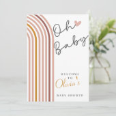 Minimale boho Rainbow-Baby shower Kaart (Staand voorkant)