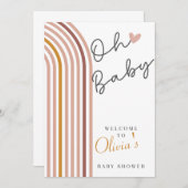 Minimale boho Rainbow-Baby shower Kaart (Voorkant / Achterkant)