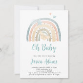 Minimale Boho Rainbow Oh Baby Baby shower Kaart (Voorkant)