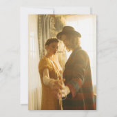 minimale boho retro penseelstreek bloem kader foto save the date (Achterkant)