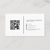 Minimale Boho roze QR-code Modern Professional Visitekaartje (Achterkant)