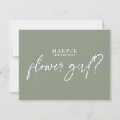Minimale Boho Sage Groene Bloemenmeisje Voorstel (Voorkant)