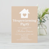 Minimale Boho Tan Beige Eenvoudige Housewarming Pa Kaart (Staand voorkant)
