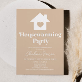 Minimale Boho Tan Beige Eenvoudige Housewarming Pa Kaart