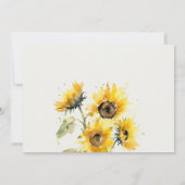 Minimale Boho Watercolor Zonnebloem Rustieke Bruil Bedankkaart (Achterkant)