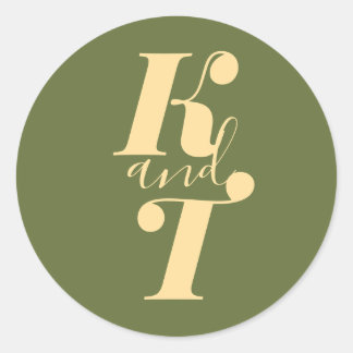 Minimale boho Wedding Monogram Stickers