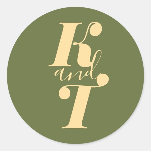 Minimale boho Wedding Monogram Stickers (Voorkant)