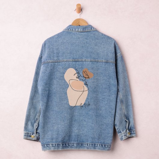 Minimale Boho Wilde Bloem, Bohemiam minimale Bruid Denim Jacket (Hangar)
