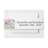 Minimale Boho Wildflower Belly Band Uitnodigingen Wikkel (Voorkant Voorbeeld)