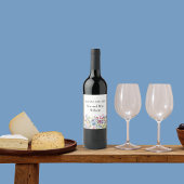 Minimale Boho Wildflower Wedding Wijn Etiket