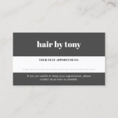 Minimale Bold Donkergrijs Wit Salon Afsprakenkaartje (Voorkant)