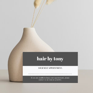 Minimale Bold Donkergrijs Wit Salon Afsprakenkaartje