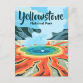 Minimale Bold Retro Yellowstone Regenboog Warmwate Briefkaart (Voorkant)