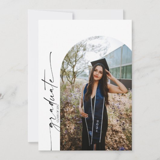 Minimale boog afstudeerfeest met foto kaart (Voorkant)
