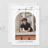 Minimale boog afstudeerfeest met foto kaart (Voorkant)