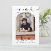 Minimale boog afstudeerfeest met foto kaart (Staand voorkant)