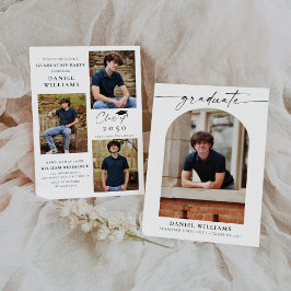 Minimale boog afstudeerfeest met foto kaart