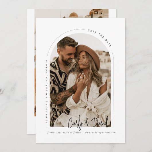 Minimale boog Bewaar de uitnodiging (Voorkant / Achterkant)