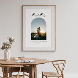 Minimale Boog Foto Aangepaste Mijn en Mevrouw Post Afdruk