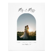 Minimale boog foto aangepaste Mr en Mrs poster (Voorkant)
