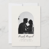 Minimale boog foto Elegant Nieuwgetrouwd Feestdagenkaart (Voorkant)