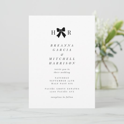 Minimale boog Initialen bruiloft Kaart (Staand voorkant)