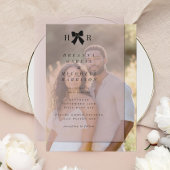 Minimale boog Initialen bruiloft Vellum Uitnodigingen