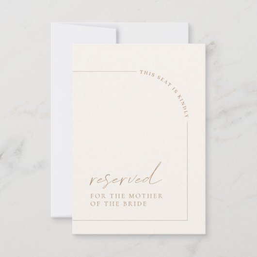 Minimale boog Moderne bruiloft Gereserveerd Kaart (Voorkant)