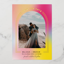 Minimale Boog Save The Date Ombre Folie Uitnodiging