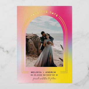 Minimale Boog Save The Date Ombre Folie Uitnodiging
