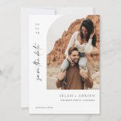 Minimale boog Save The Date Script Fotokaart (Voorkant)