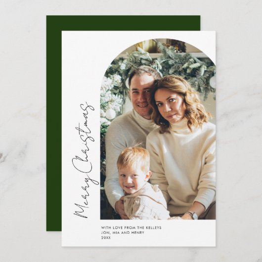 Minimale boog van het midden met kerstkaart (Voorkant / Achterkant)