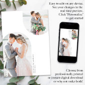 Minimale boogcurve Multi Photo Bruiloft Bedankkaart