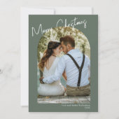 Minimale booggroene moderne kerstkaart kaart (Voorkant)