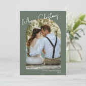 Minimale booggroene moderne kerstkaart kaart (Staand voorkant)