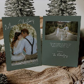 Minimale booggroene moderne kerstkaart kaart