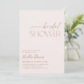 Minimale booho Bridal Shower Nodig Neutrale Kaart (Staand voorkant)