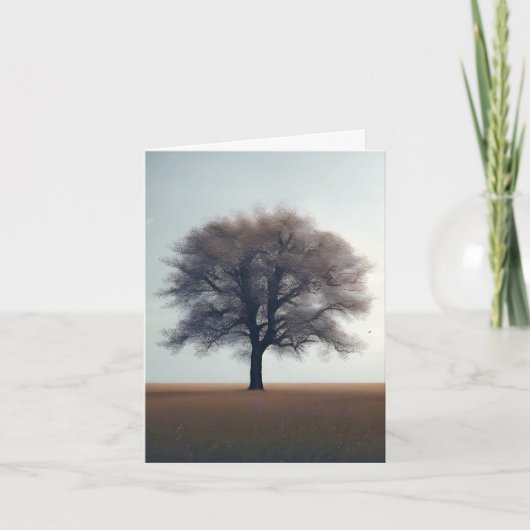 Minimale boom in veld notitiekaartje (Voorkant)