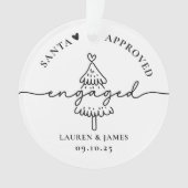 Minimale boom Onze eerste kerst verloofd paar Ornament (voorkant)