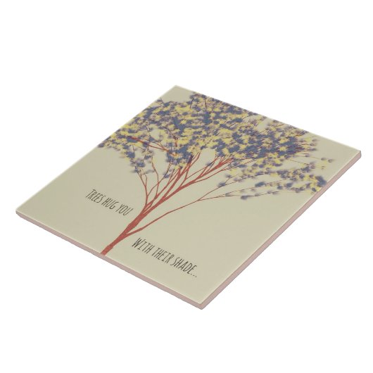 Minimale boomkunst met Quote Ceramic Tile Tegeltje (Zijkant)