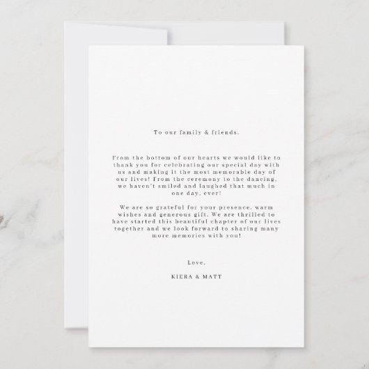 Minimale bootfoto's bruiloft bedankt voor je kaart (Achterkant)