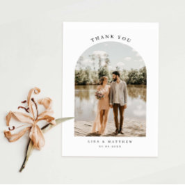 Minimale bootfoto's bruiloft bedankt voor je kaart