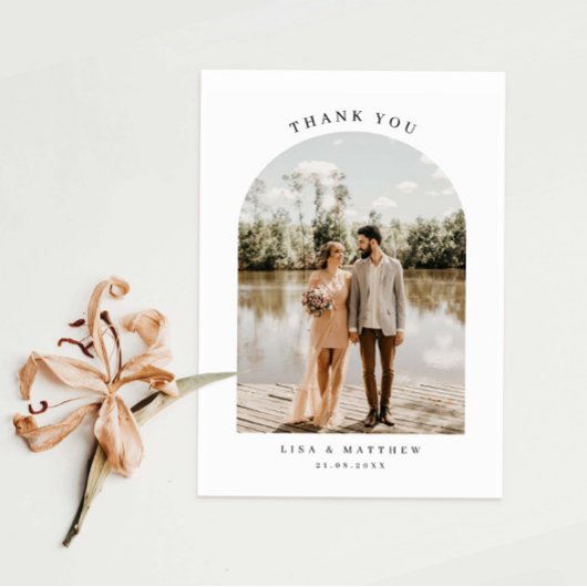 Minimale bootfoto's bruiloft bedankt voor je kaart