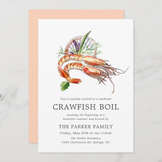 Minimale bootpartij voor kreeften kaart (Voorkant / Achterkant)