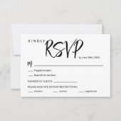 Minimale Borstel Calligraphy Trouw RSVP Kaart (Voorkant)