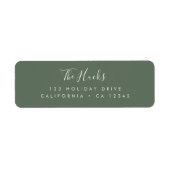 Minimale bosgroene Scandi Return-adres Etiket (Voorkant)
